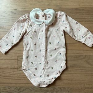 Janie & Jack Floral Onesie with Peter Pan Collar